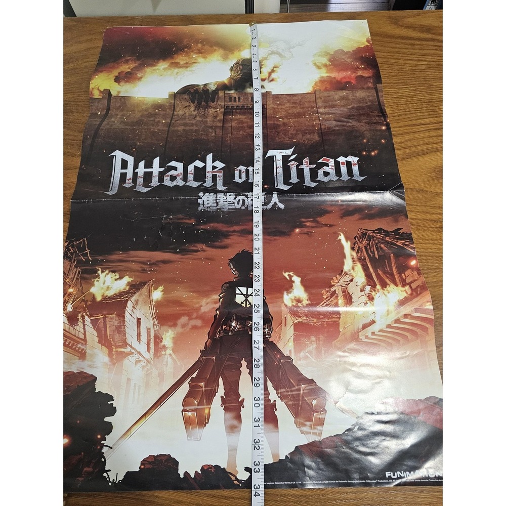Attack On Titan Eren Yeager Colossal Anime Poster 22x34 Trends Funimation Color - Picture 3 of 9